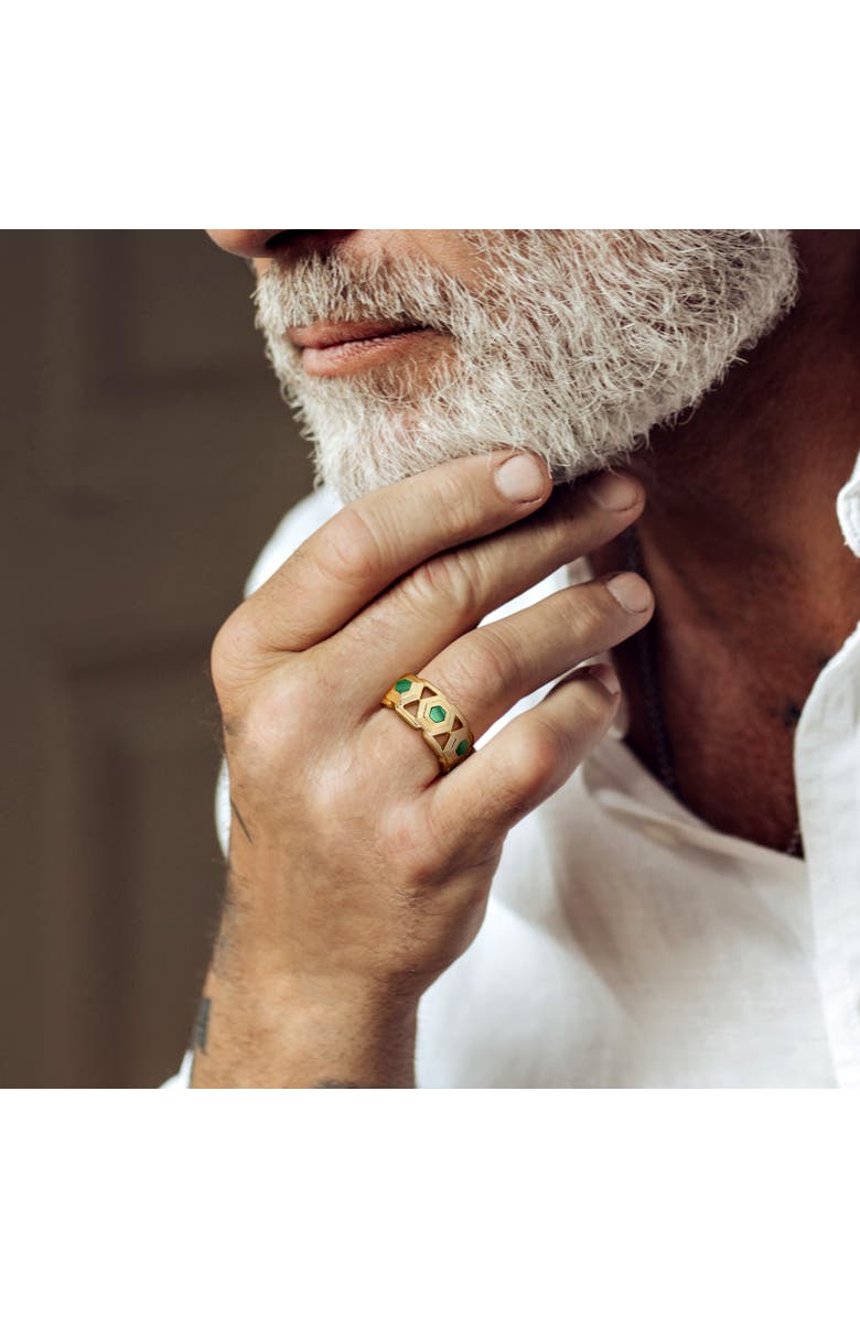 Julianna B. Malachite Hexagonal Eternity Ring, Alternate, color, 