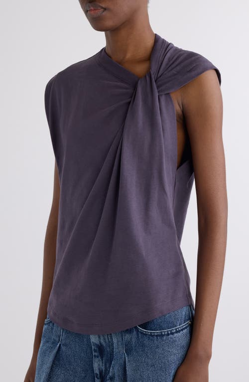 Isabel Marant Nayda Asymmetric Cotton Slub Top In Blue