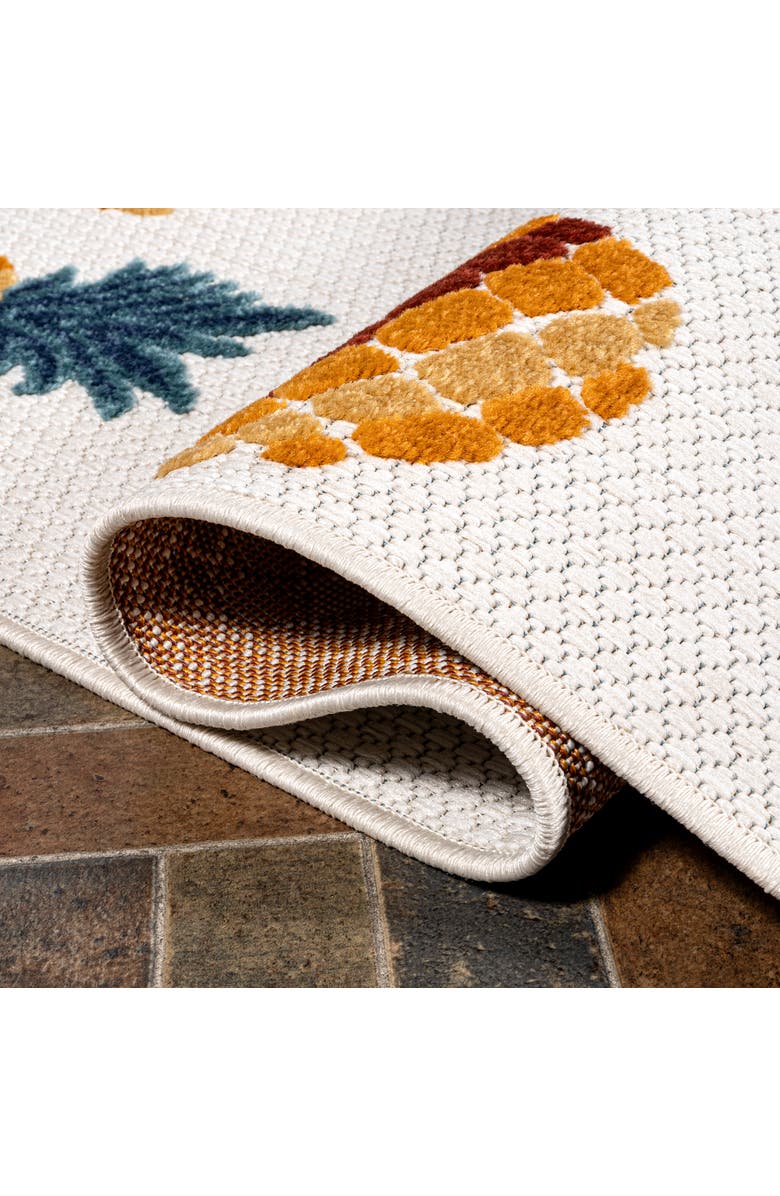 JONATHAN Y Ananas Bold Pineapple High-Low Indoor/Outdoor Area Rug, Alternate, color, Orange/Navy