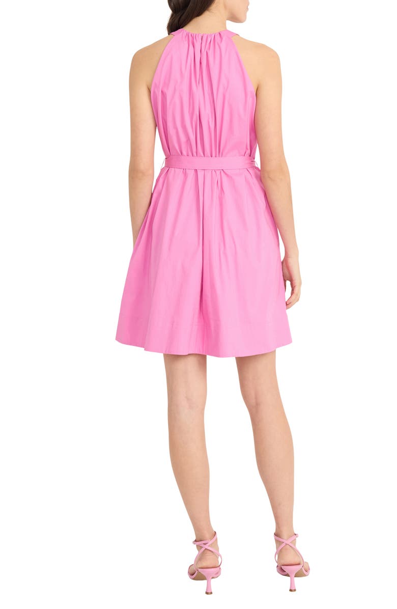 Donna Morgan Sleeveless Belted Halter Dress, Alternate, color, Super Pink