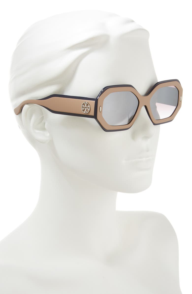 Tory Burch 55mm Geometric Sunglasses, Alternate, color, 