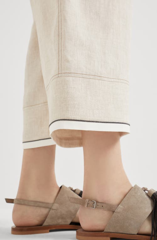 Brunello Cucinelli Baggy Crop Trousers In Yuta