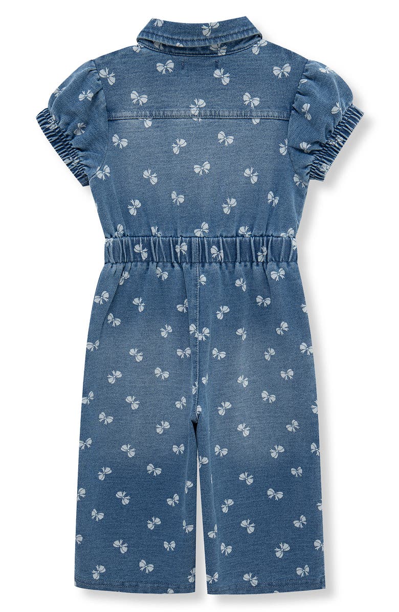 Habitual Kids Bow Print Jumpsuit, Alternate, color, Indigo