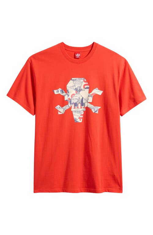 Icecream Origami Cotton Graphic Tee In Red