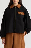 Hunter Zip Front Jacket with Bubble Sleeves