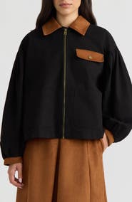 Hunter Zip Front Jacket with Bubble Sleeves