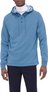 Bugatchi Wool & Nylon Quarter Zip Hoodie