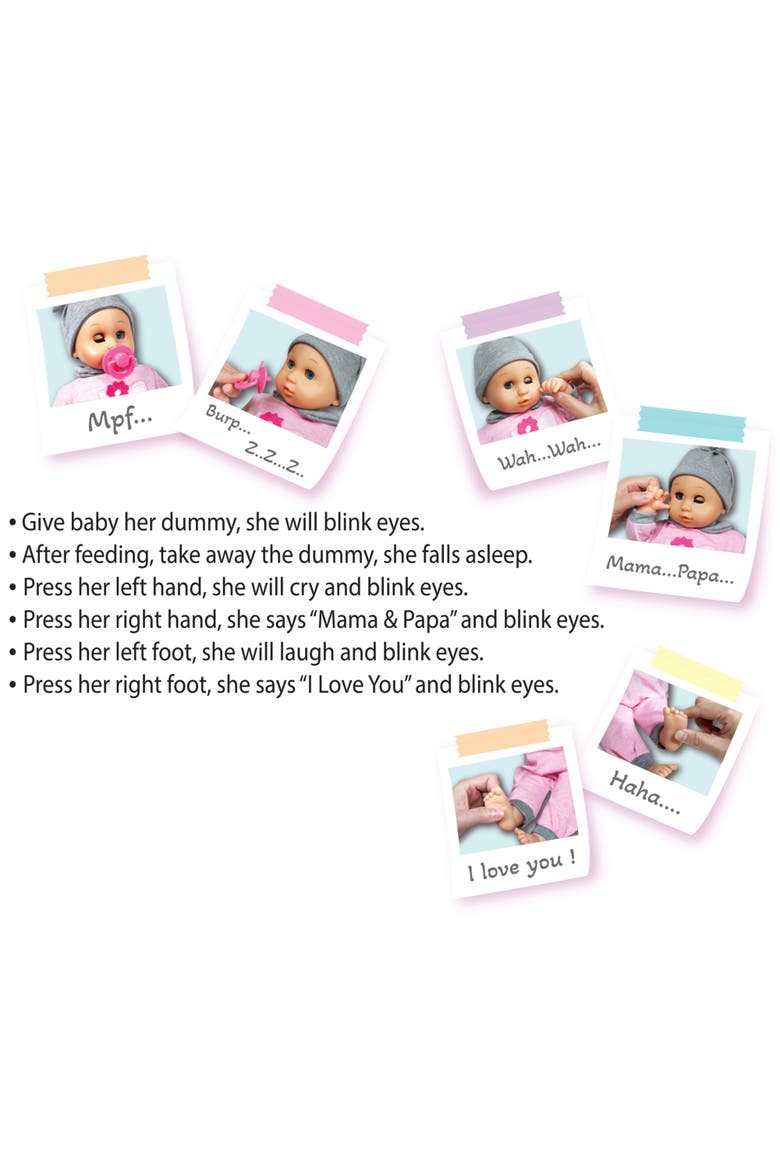 16 Inch Blinking Eyes Baby Doll Cecilia, Alternate, color, Multicolored