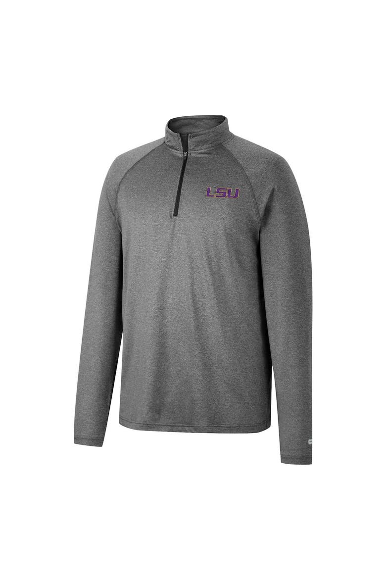 Men's Colosseum Heathered Gray LSU Tigers Earth First Raglan Quarter-Zip Windshirt, Alternate, color, Heather Gray