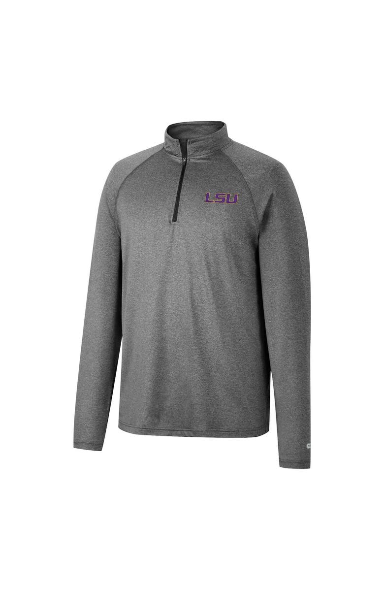 COLOSSEUM Men's Colosseum Heathered Gray LSU Tigers Earth First Raglan Quarter-Zip Windshirt, Alternate, color, 