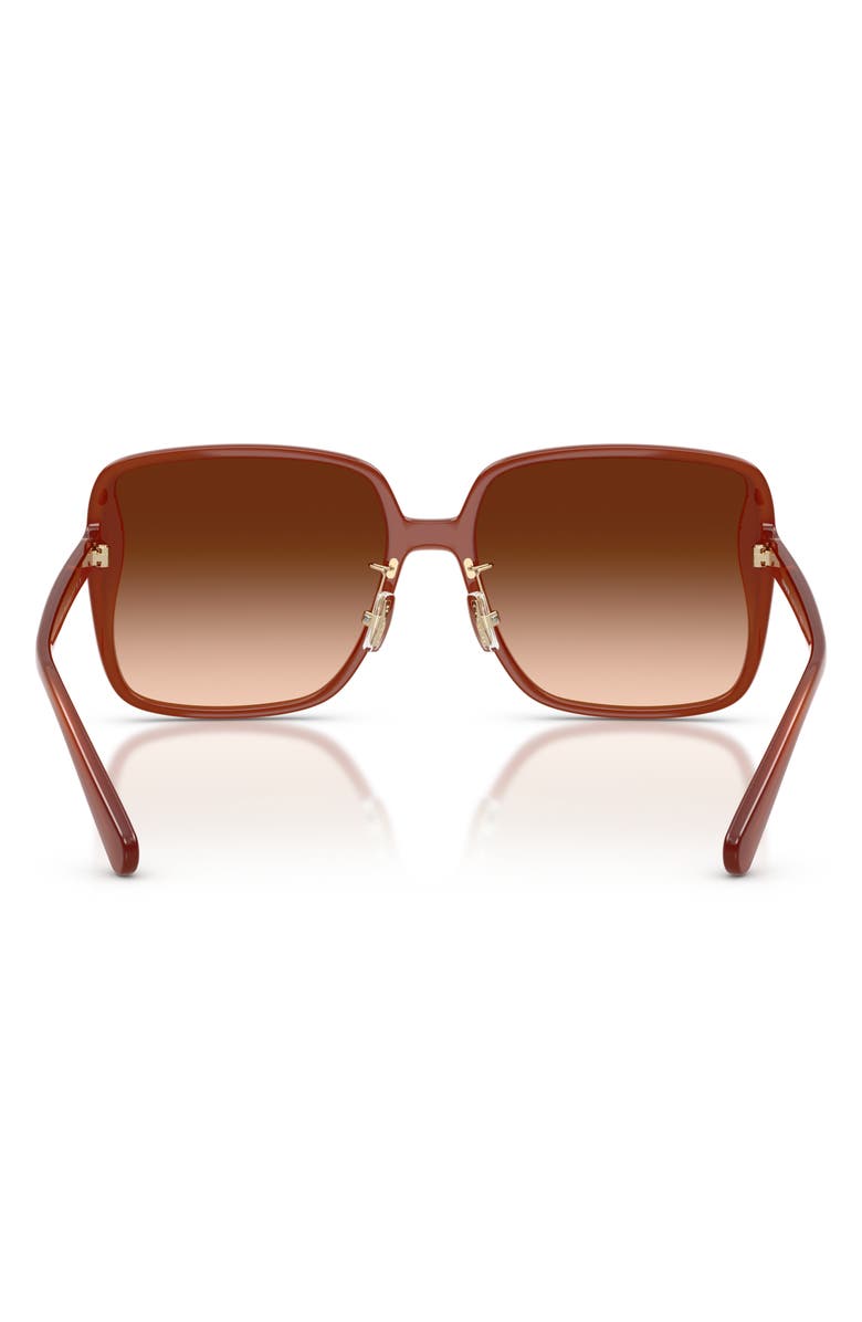 COACH 61mm Gradient Polarized Square Sunglasses, Alternate, color, 