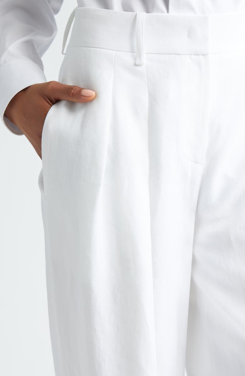 Michael Kors Collection Pleated Linen Wide Leg Pants, Alternate, color, 