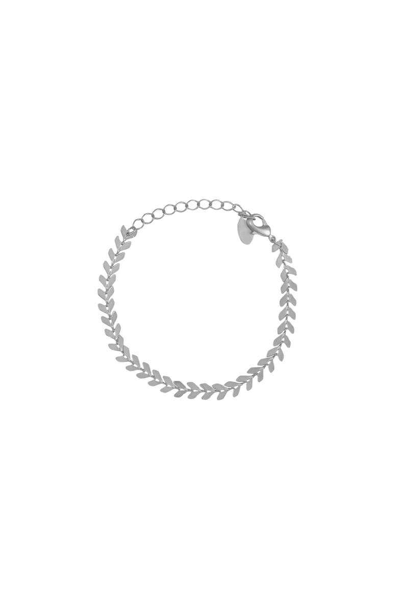 Elara Chevron Link Bracelet Dainty Trendy Statement, Alternate, color, Silver
