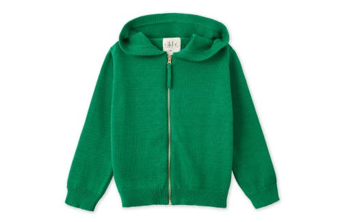 Vild House Of Little Organic Knit Cardigan In Beech Tree Green
