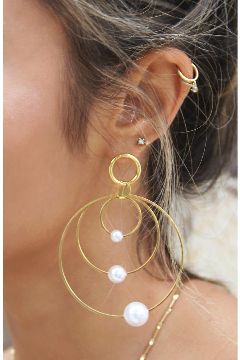 Concentric Earrings, Alternate, color, GOLD