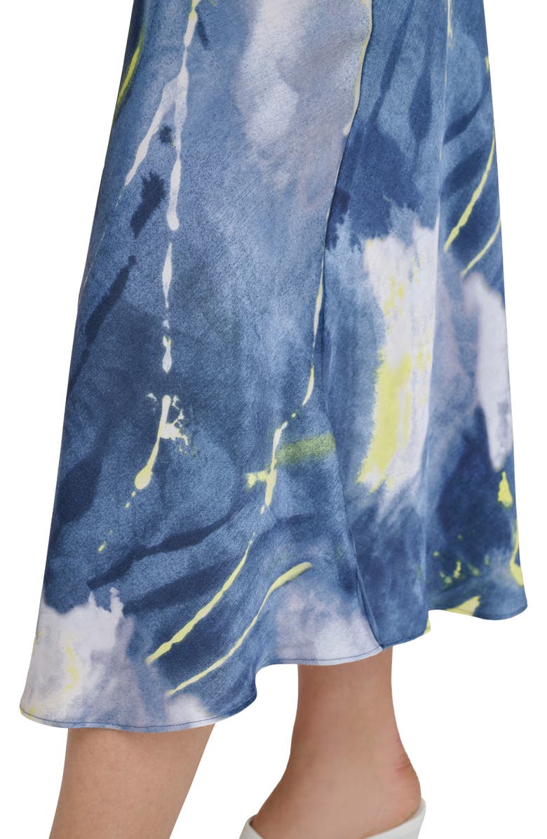 DKNY Printed Satin Midi Skirt, Alternate, color, 