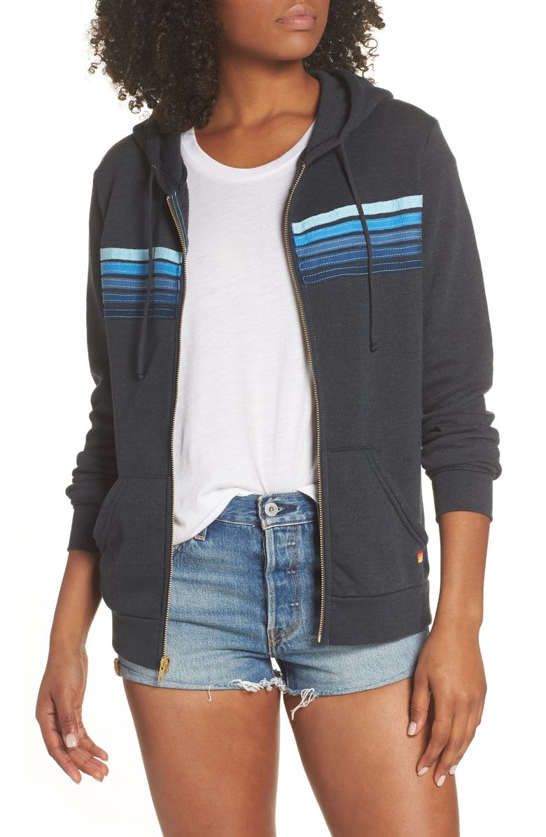 Aviator Nation 5-Stripe Zip Hoodie, Main, color, 