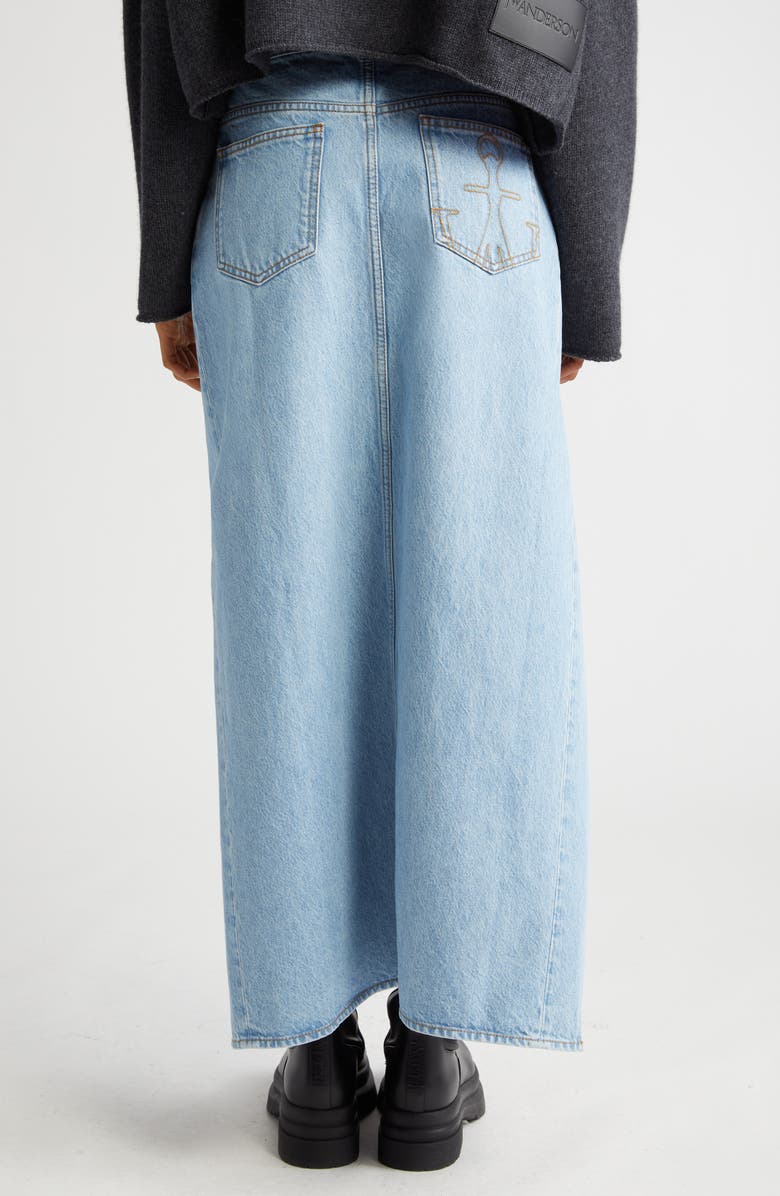 JW Anderson Padlock Belted Asymmetric Denim Skirt, Alternate, color, 