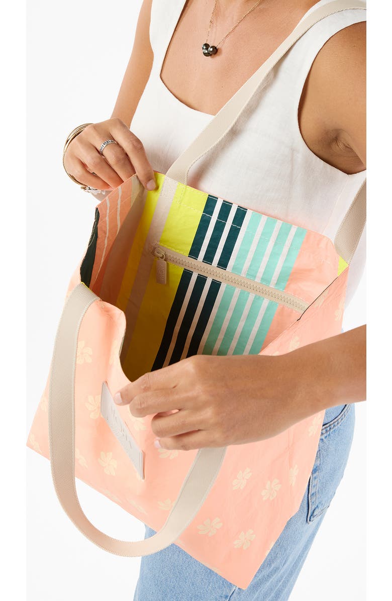 Aloha Collection Casa Gardenia Reversible Water Resistant Tyvek<sup>®</sup> Tote, Alternate, color, Peachy