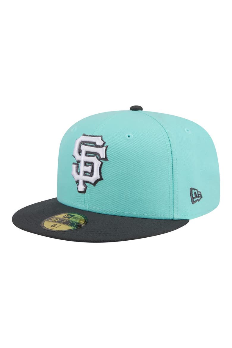 Men's New Era Turquoise/Charcoal San Francisco Giants Two-Tone Color Pack 59FIFTY Fitted Hat, Main, color, Turquoise
