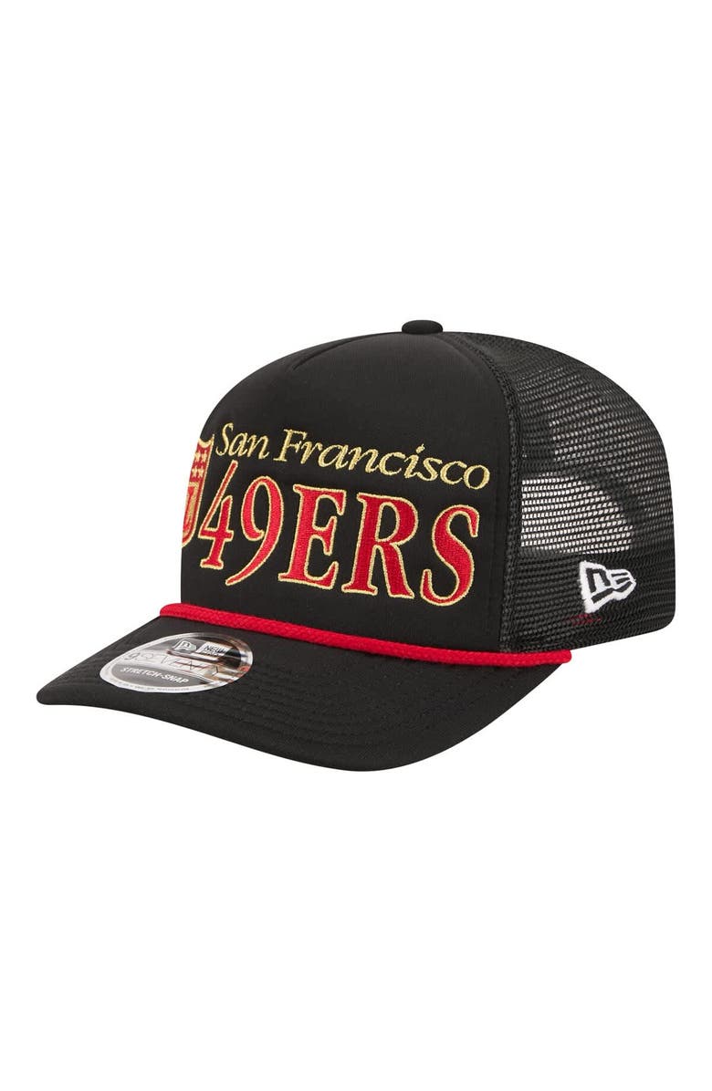 New Era Men's New Era Black San Francisco 49ers Throwback Foam 19TWENTY Adjustable Hat, Alternate, color, Black