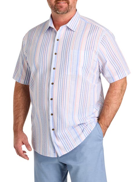Big & Tall  Seersucker Multi Stripe Sport Shirt