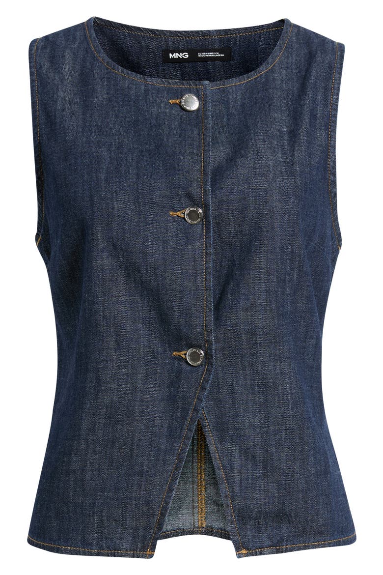 Lia Denim Cutaway Vest, Main, color, OPEN BLUE