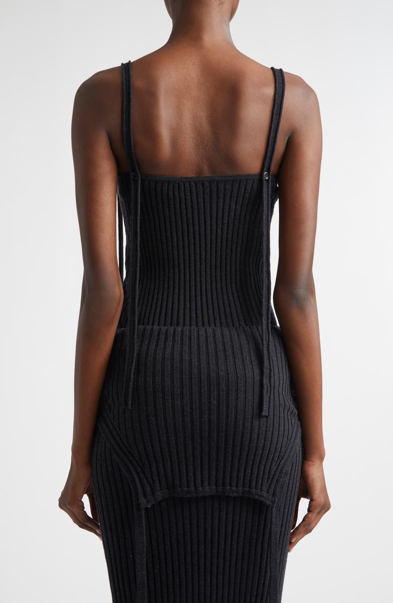 Aisling Camps Convertible Merino Wool Sweater Camisole, Alternate, color, Charcoal Melange