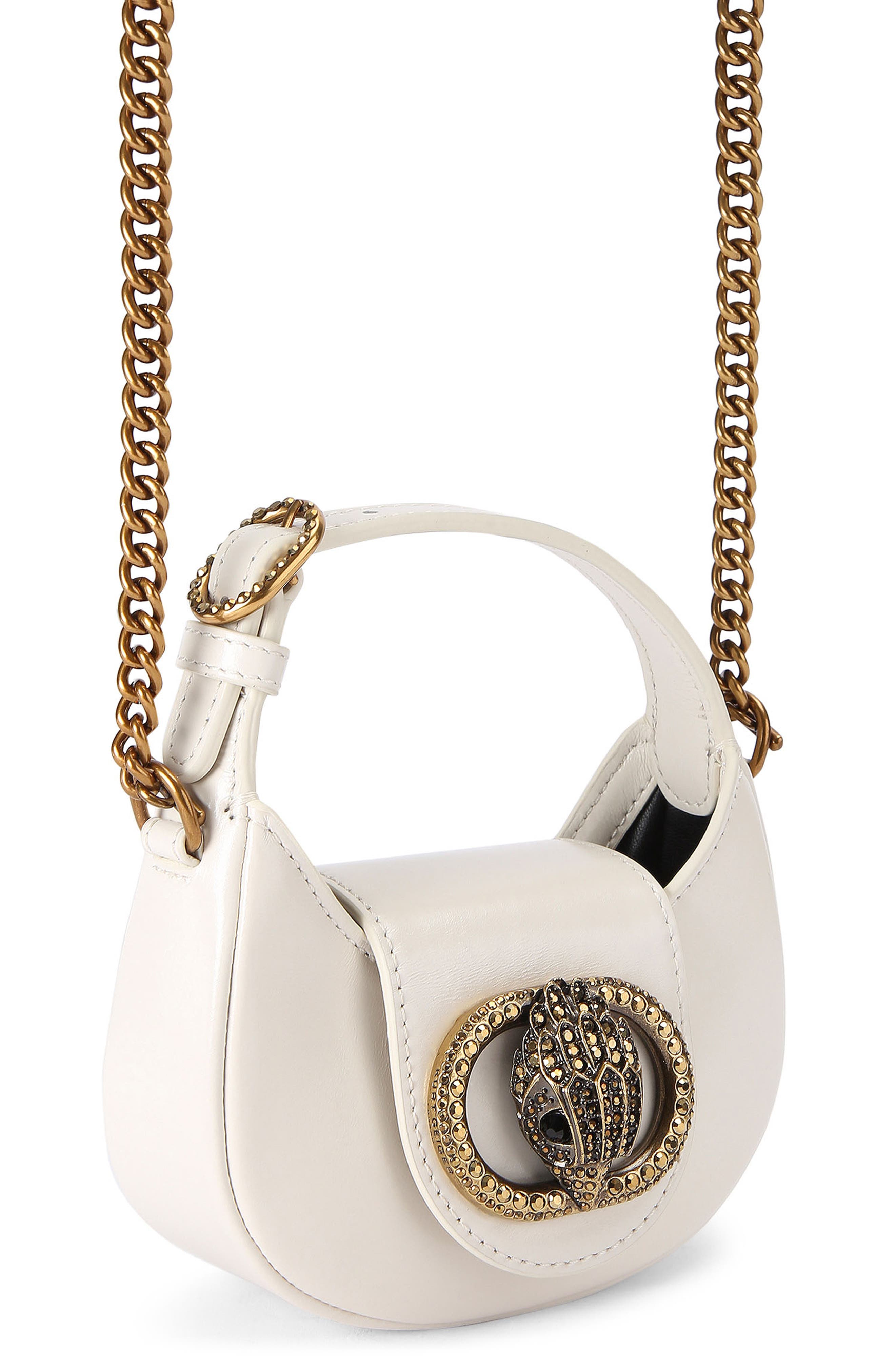 Kurt Geiger London Micro Chelsea Leather Top Handle Bag, Alternate, color, Bone