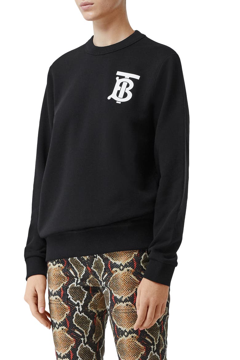 Dryden TB Monogram Sweatshirt, Main, color, BLACK