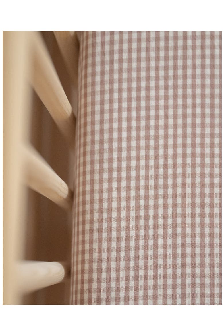 Gingham Crib Sheet, Alternate, color, THISTLE