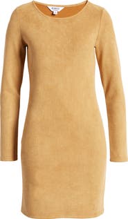 BB Dakota by Steve Madden BB Dakota x Steve Madden Alexandria Faux Suede Long Sleeve Minidress