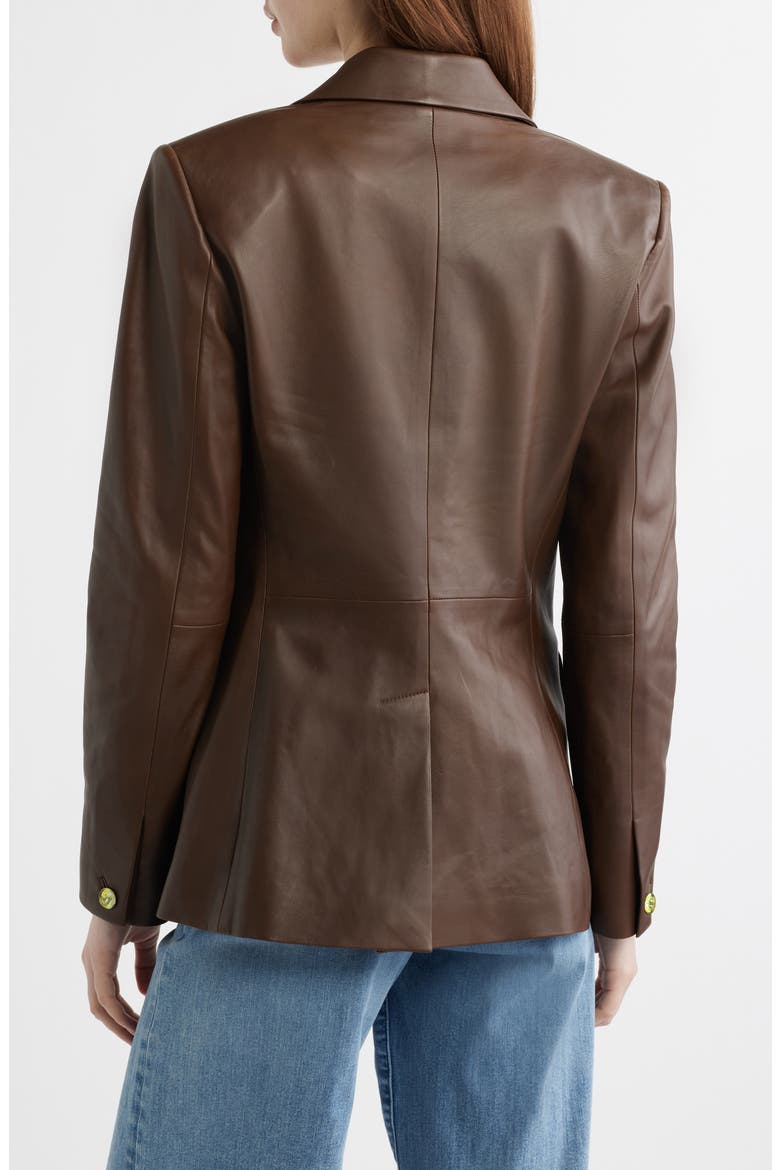 Archer Leather Jacket, Alternate, color, BROWN