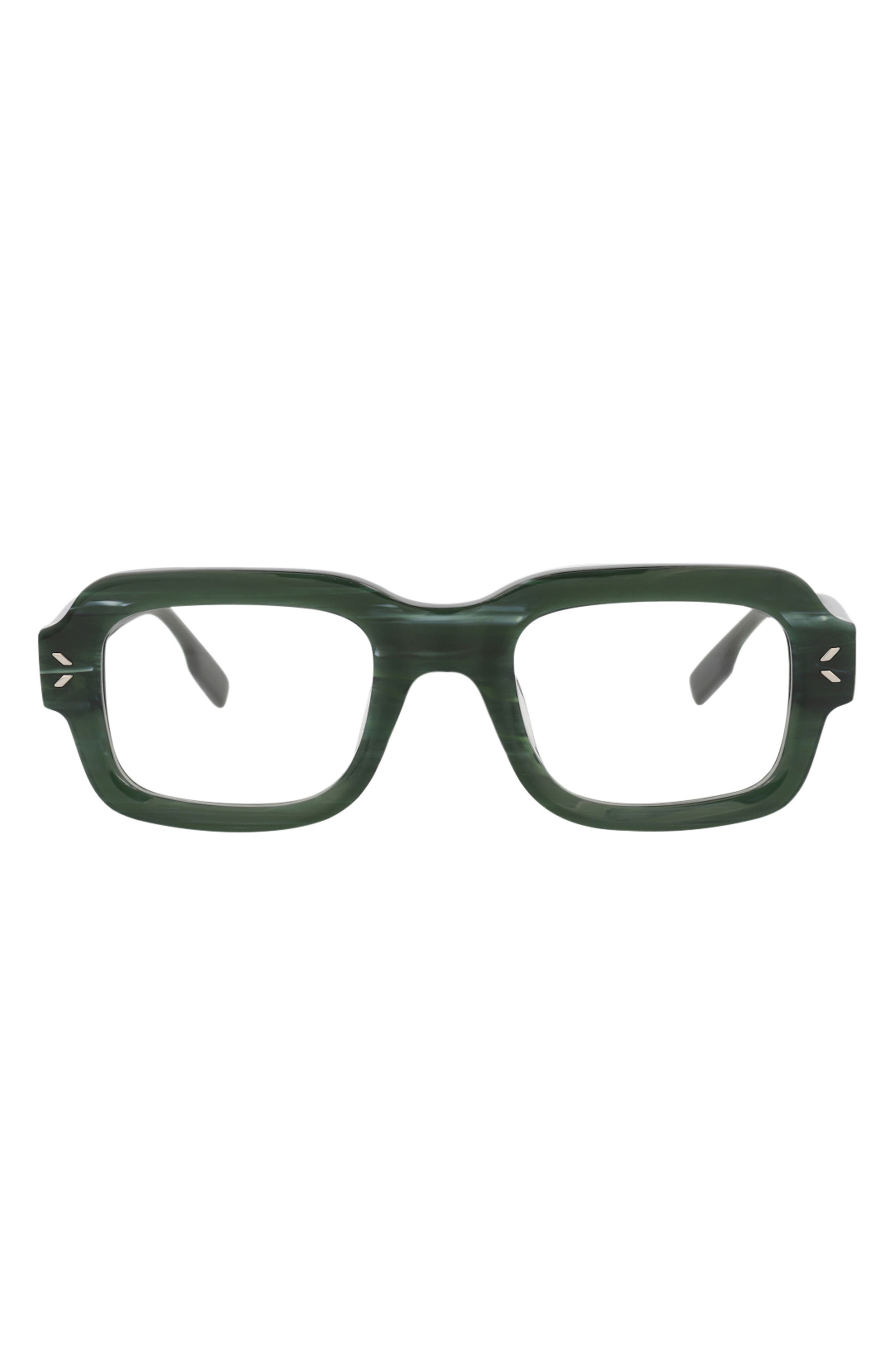 McQueen 49mm Rectangular Optical Glasses