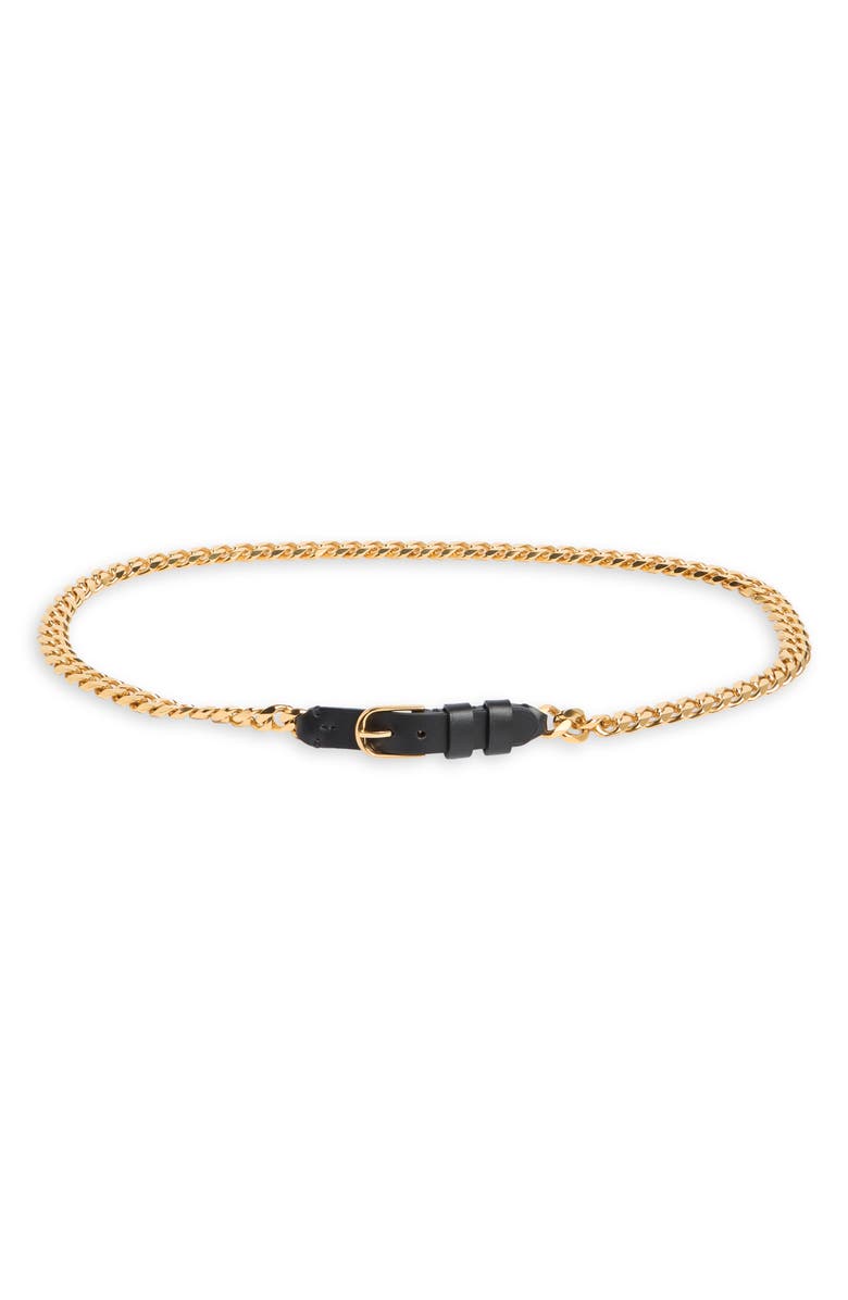 Nili Lotan Nicolette Chain Belt, Main, color, Black