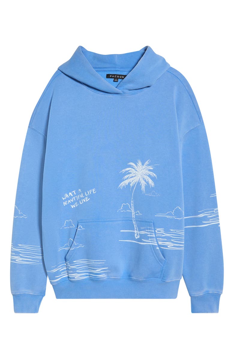 PacSun A Beautiful Life Oversize Graphic Hoodie, Alternate, color, Blue