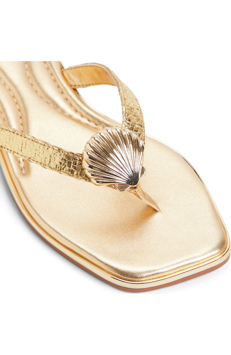 ALDO Conchiglia Flip Flop, Alternate, color, Gold