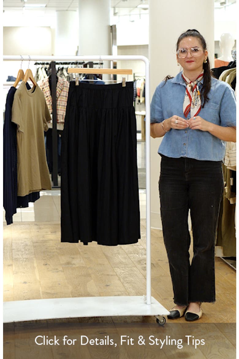 Tiered Cotton Poplin Maxi Skirt video