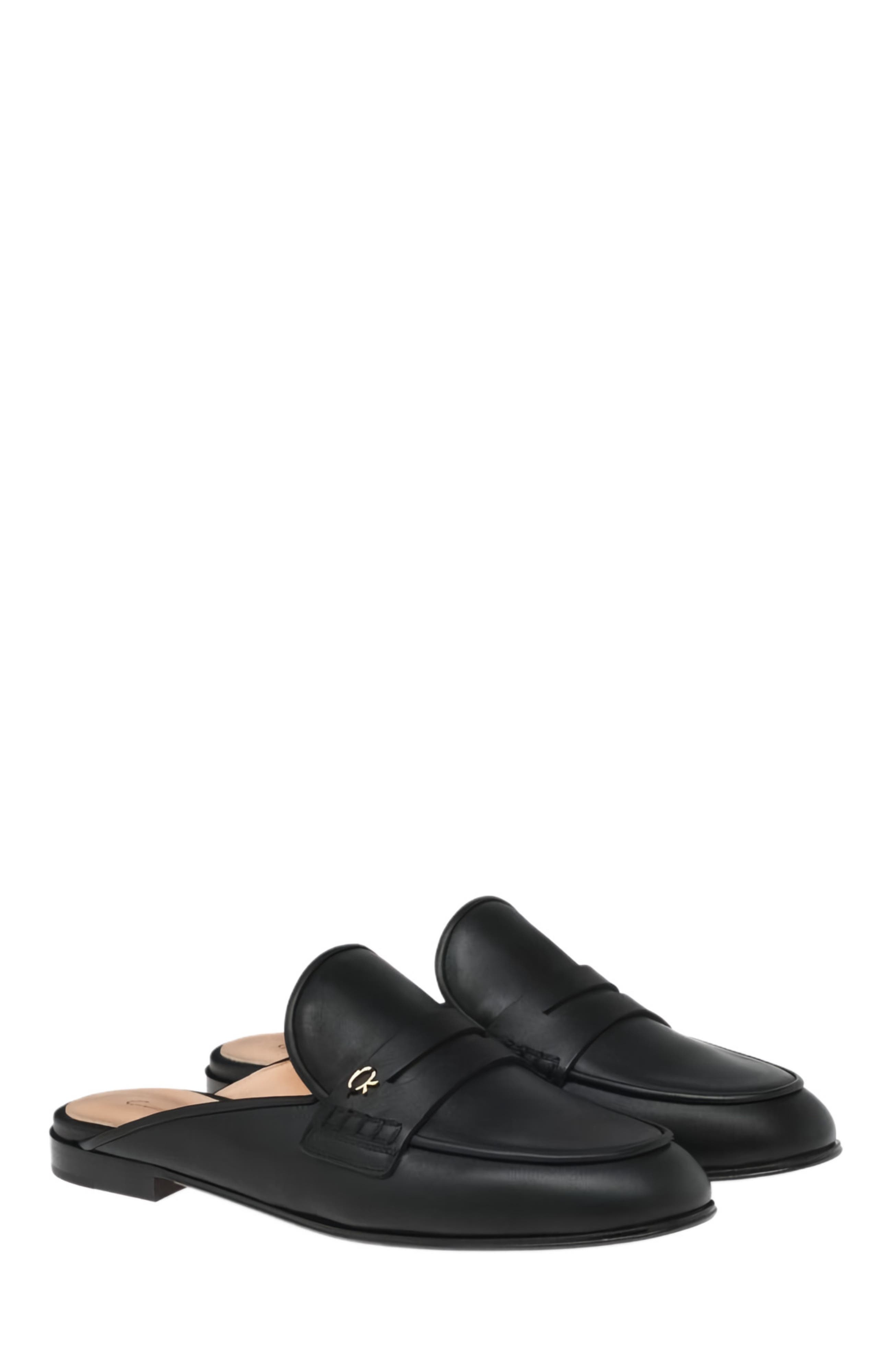 Florio Mules, Alternate, color, BLACK CALF