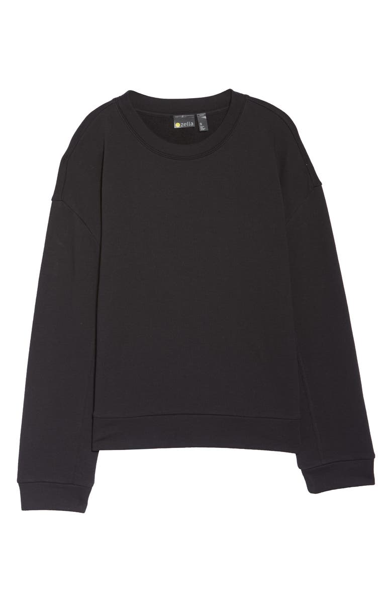 Zella Costa Side Split Crewneck Sweatshirt, Alternate, color, 
