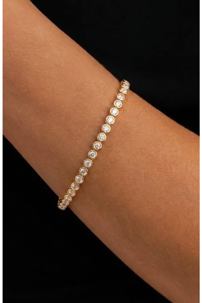 Bezel Tennis Bracelet, Alternate, color, Gold
