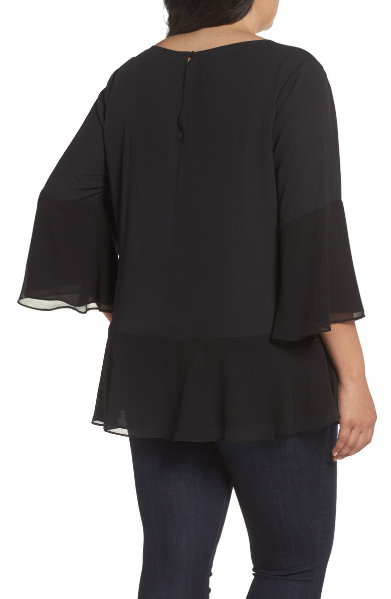Sejour Flare Sleeve Double Layer Top, Alternate, color, 