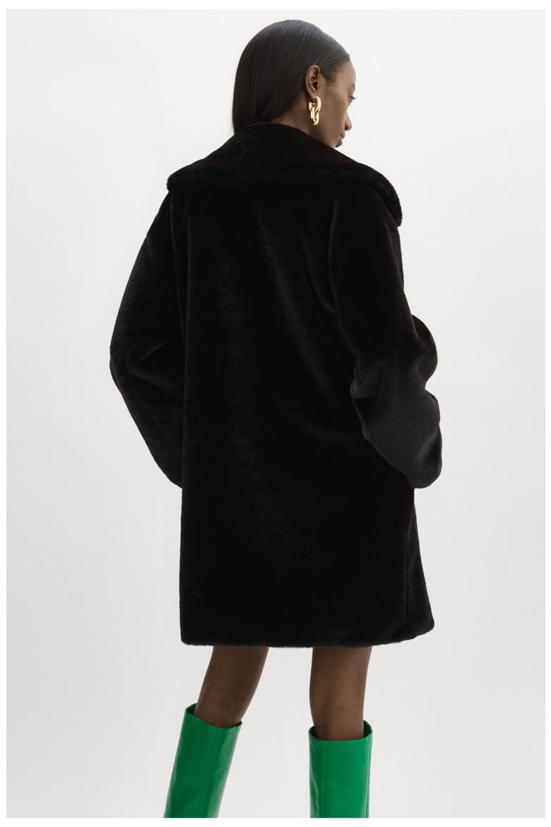 LINNEA | Faux Fur Coat, Alternate, color, Black