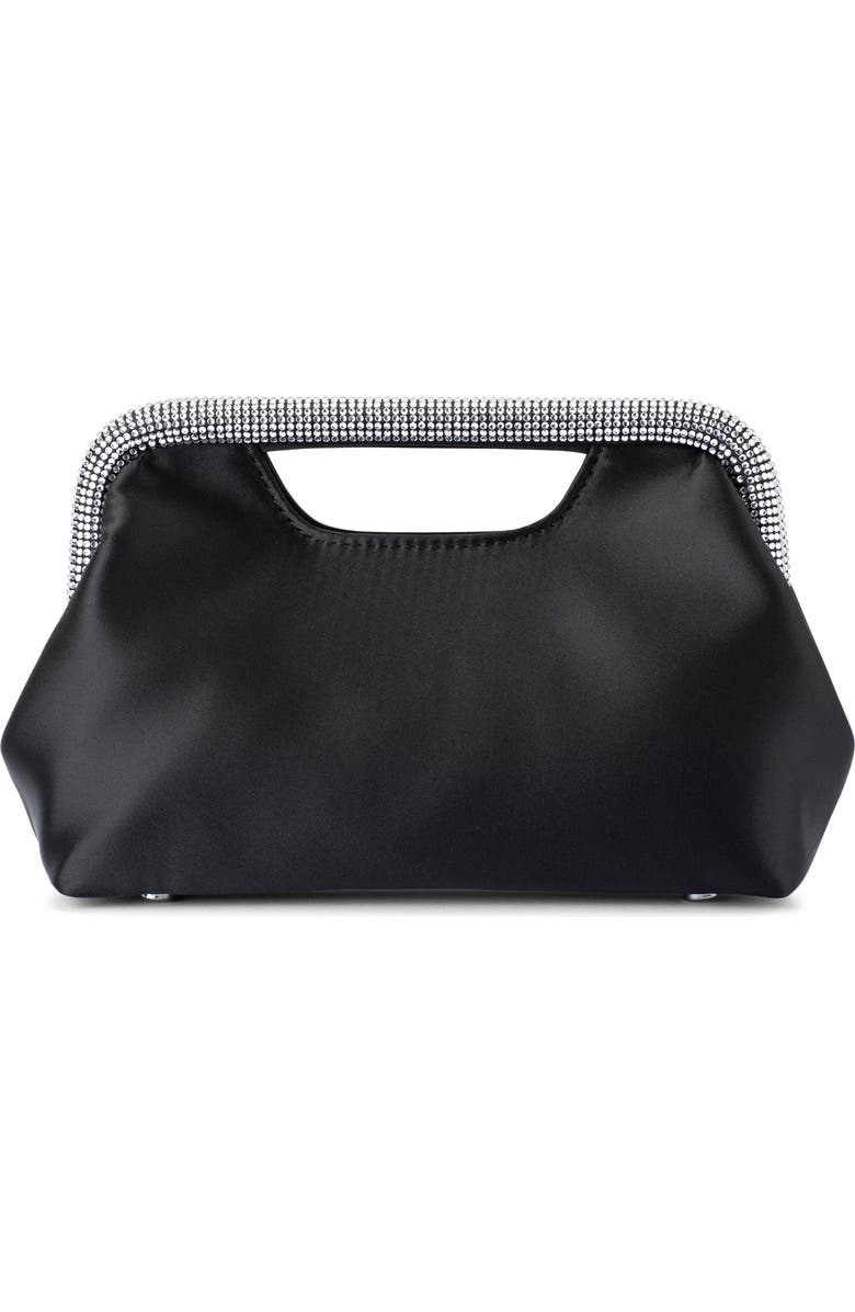 Olga Berg Eleanor Crystal Top Handle Bag, Main, color, Black