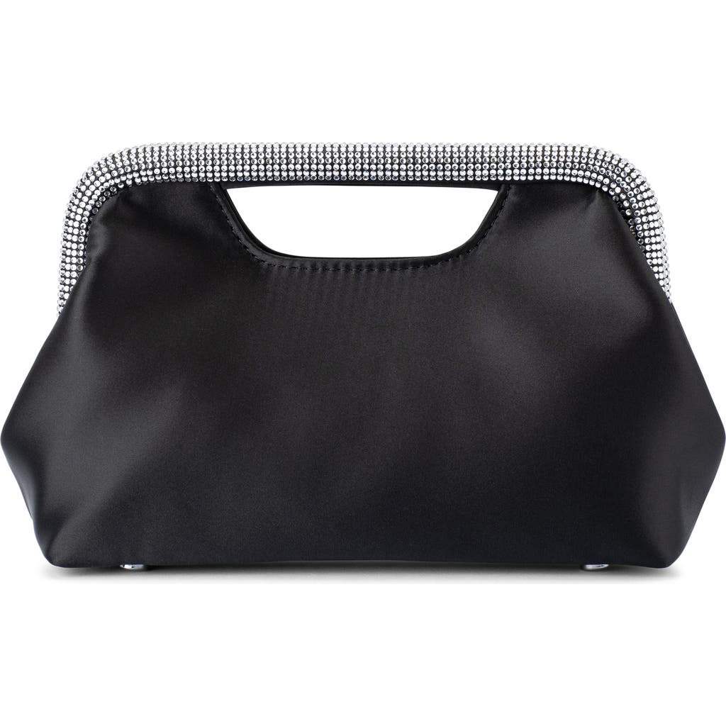 Olga Berg Eleanor Crystal Top Handle Bag In Black