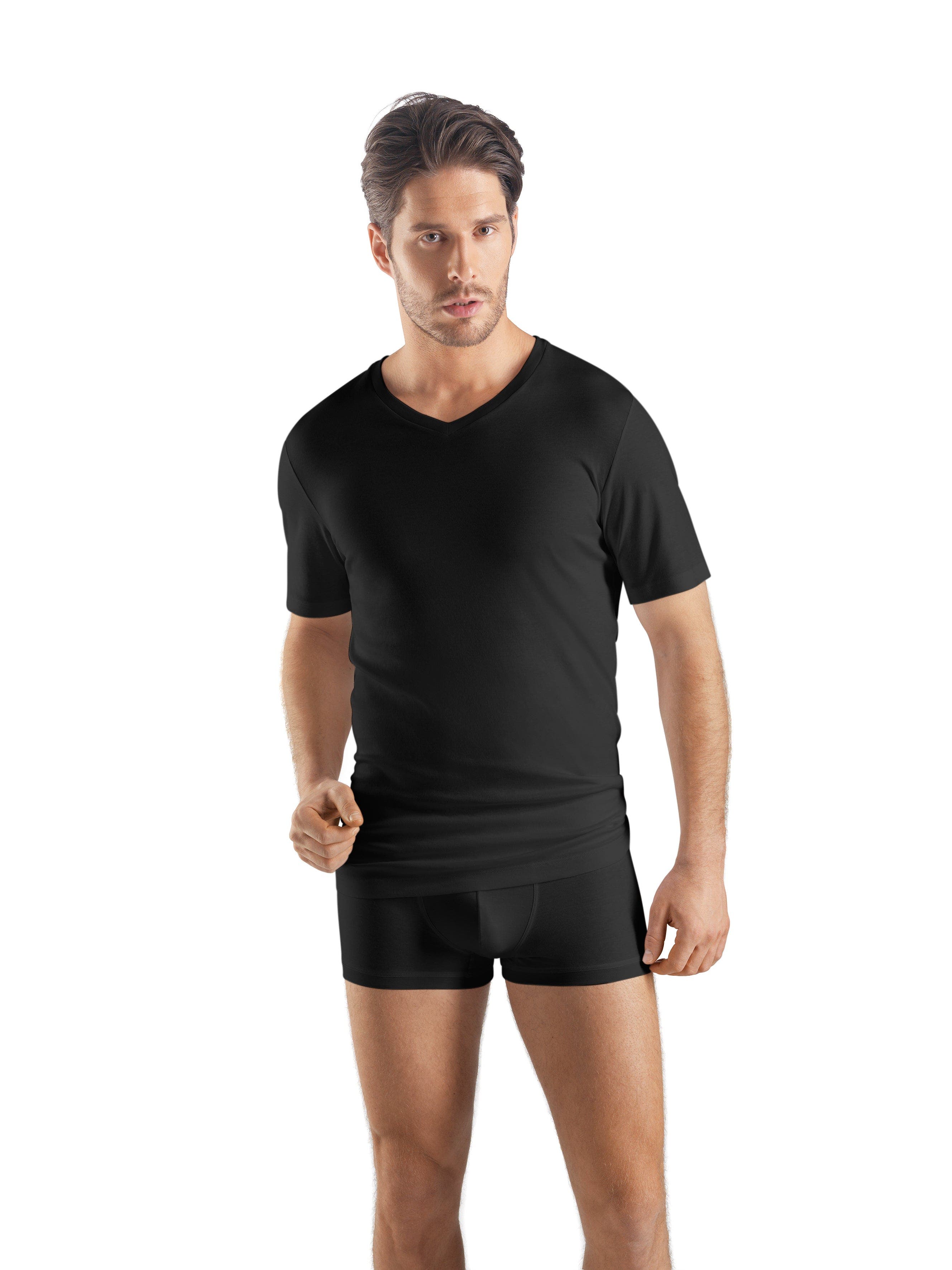 HANRO Sea Island Cotton Cotton V-Neck T-Shirt (Men) | Nordstrom