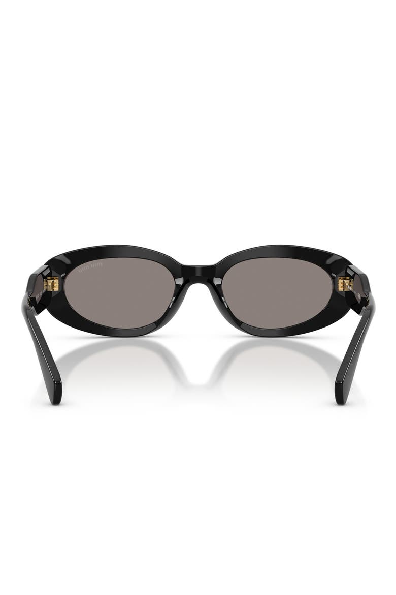 53mm Oval Sunglasses, Alternate, color, BLACK / DARK GREY