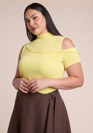 ELOQUII Asymmetric Layered Knit Top
