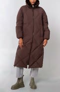 The Recycled Planet Company Dida Faux Fur Trim Water Repellent Down Puffer Coat