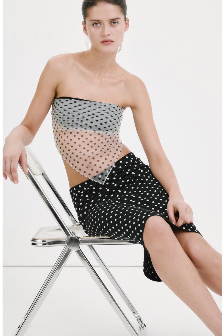 Dot Midi Skirt, Alternate, color, BLACK
